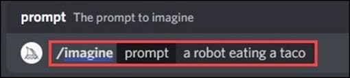 คำสั่งให้สร้าง A ROBOT EATING A TAC