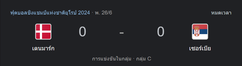 เดนมาร์ก 0-0 เซอร์เบีย