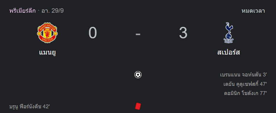 แมนเชสเตอร์ ยูไนเต็ด 0-3 สเปอร์ส