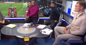 Tottenham supporter disrupts BBC FA Cup coverage as Dion Dublin threatens to 'take him outside'
